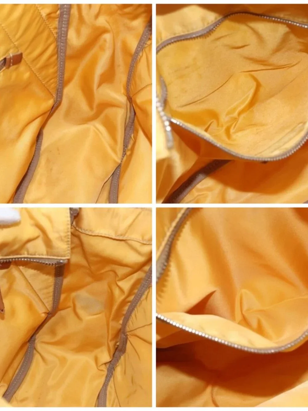 PRADA Tote Bag Nylon Yellow Silver Auth 166759 - Picture 15 of 16